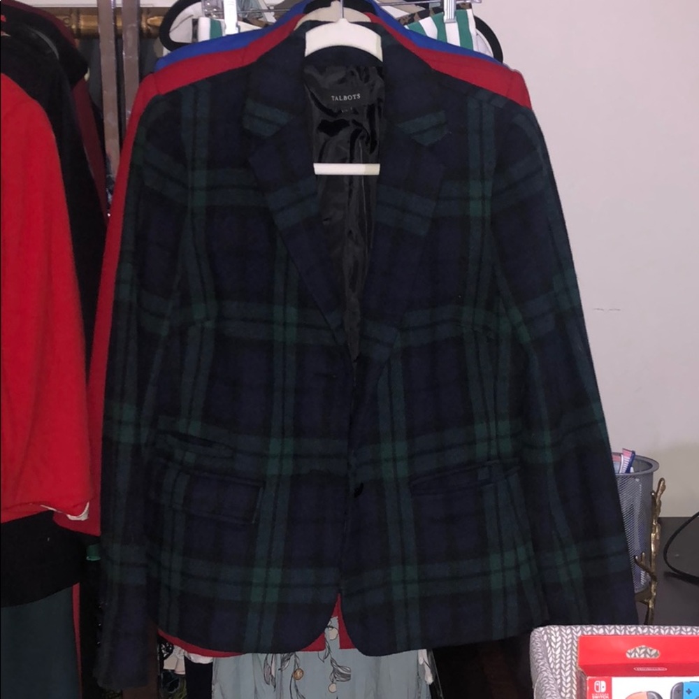 Talbots plaid blazer